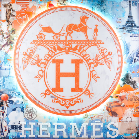  Hermes 3D neon logo - Seek The Orange